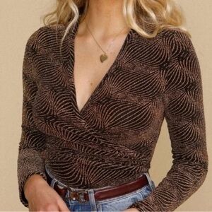 Rouje glitter wrap top